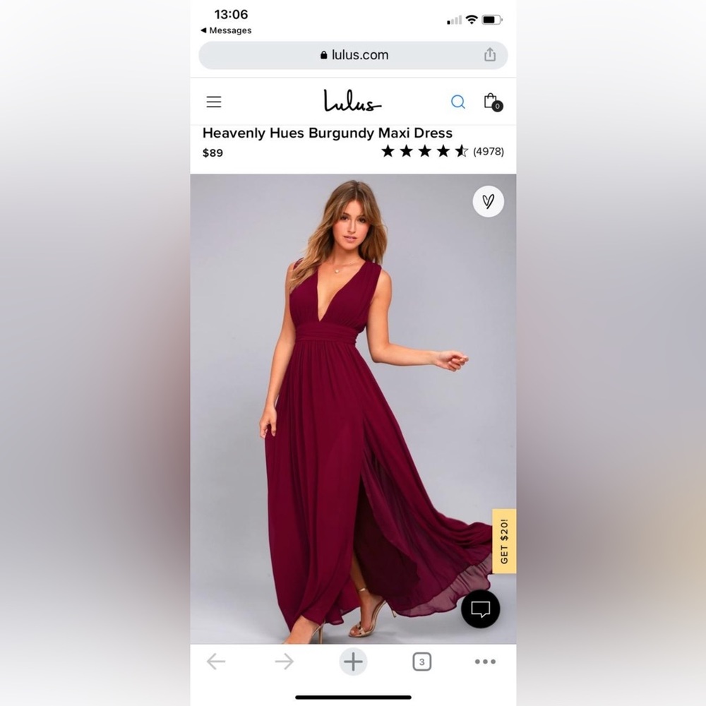 Burgundy formal maxi dress